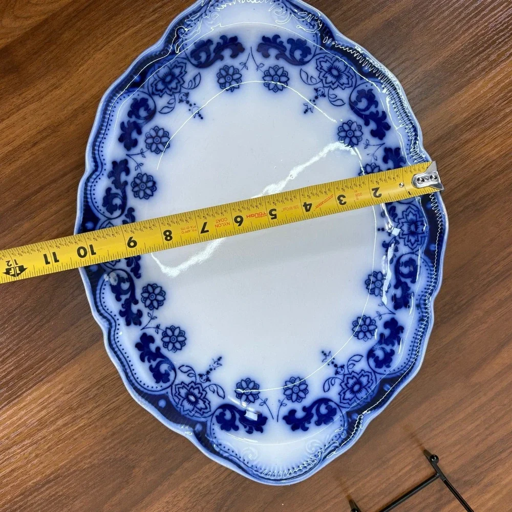 Antique Johnson Brothers Flow Blue Serving Platter 1899 14